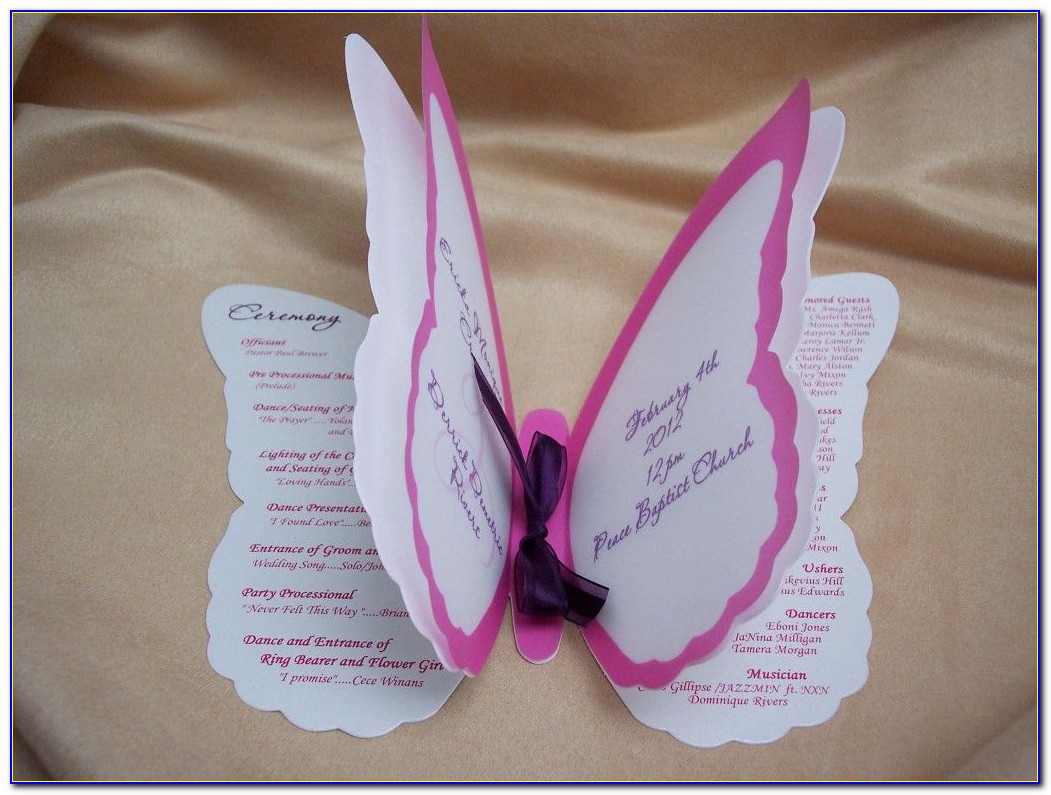Butterfly Shaped Invitation Template