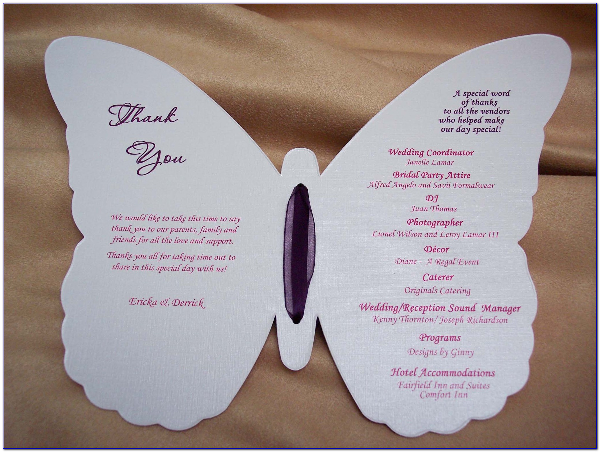 Butterfly Shaped Invitation Templates