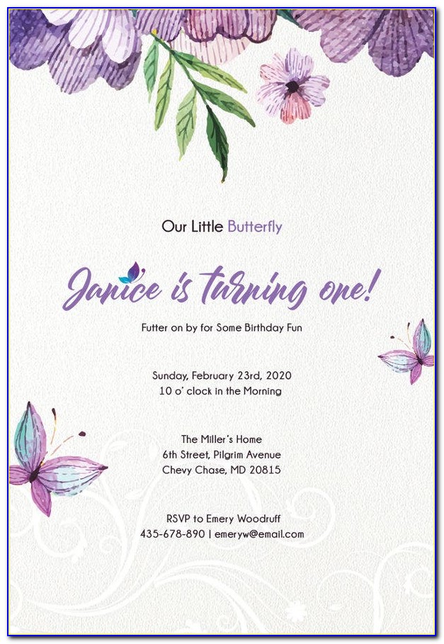 Butterfly Wedding Invitation Templates Free