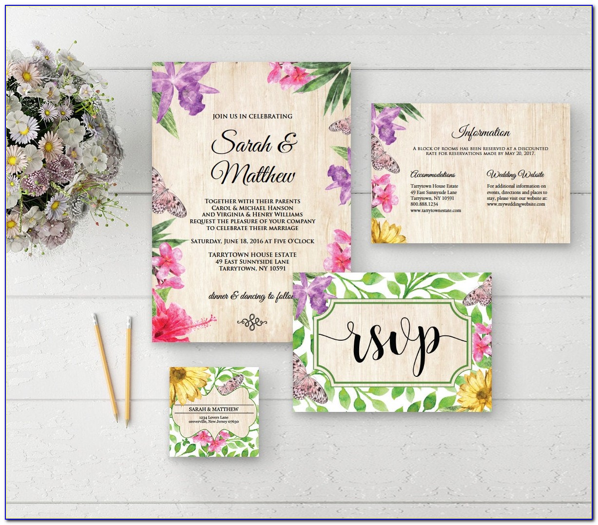 Butterfly Wedding Invitations Templates