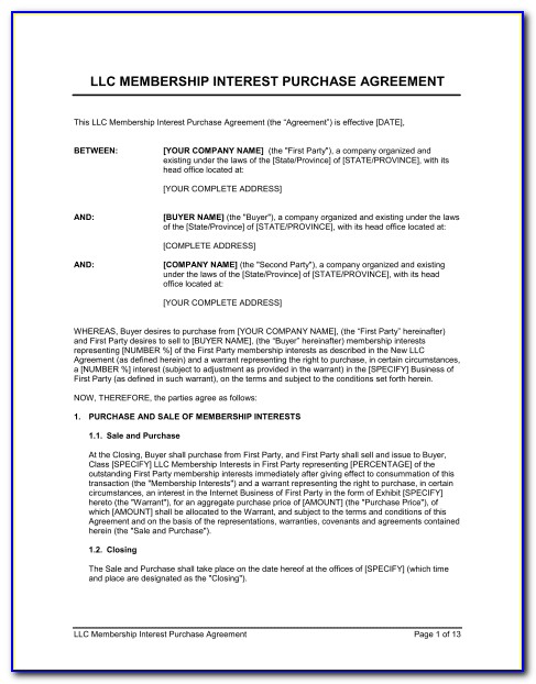 Buyout Agreement Sample Real Estate