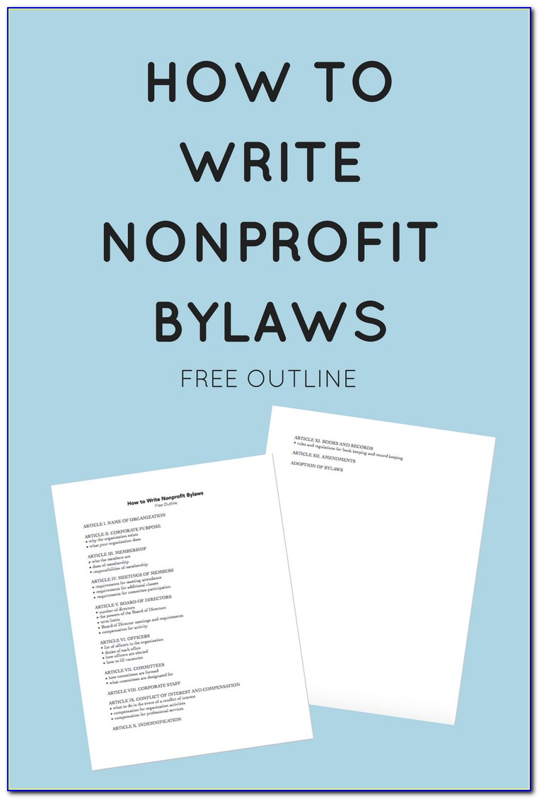 Bylaw Template For Nonprofit