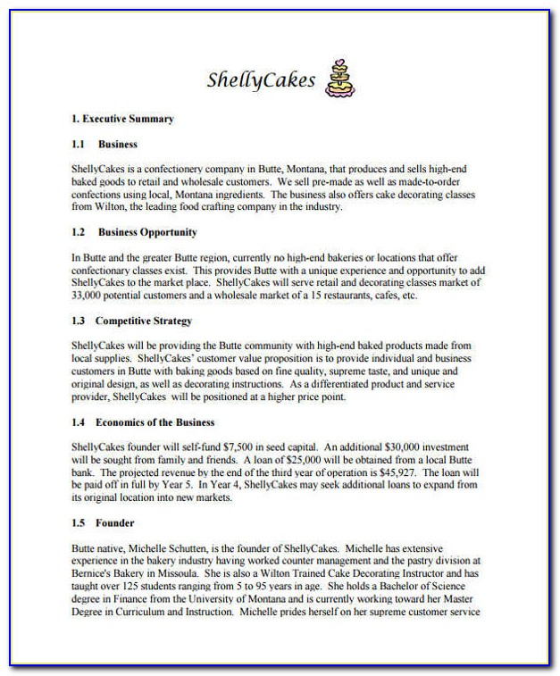 Cake Decorating Business Plan Examples