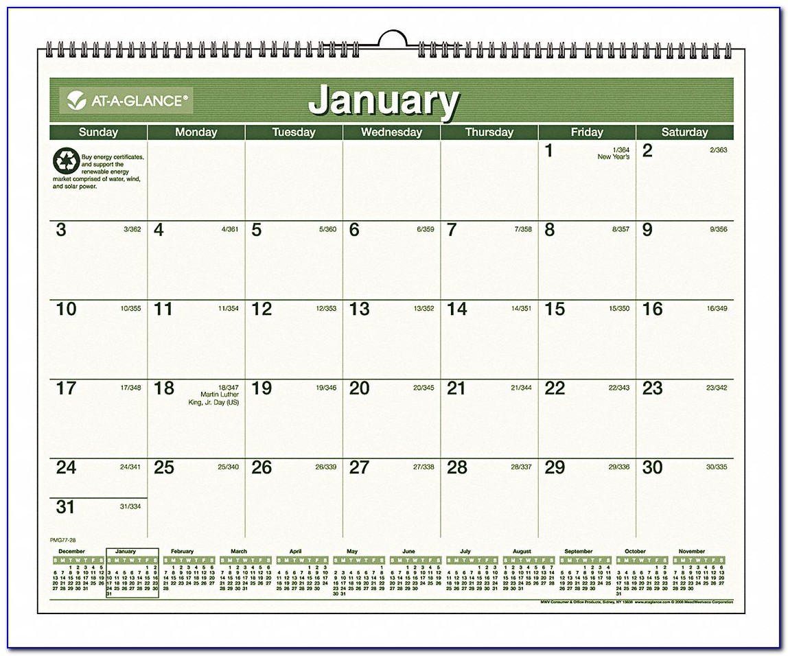 Calendar At A Glance Printable