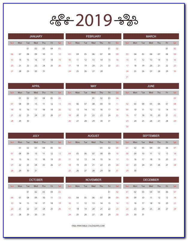 Calendar Month At A Glance Printable