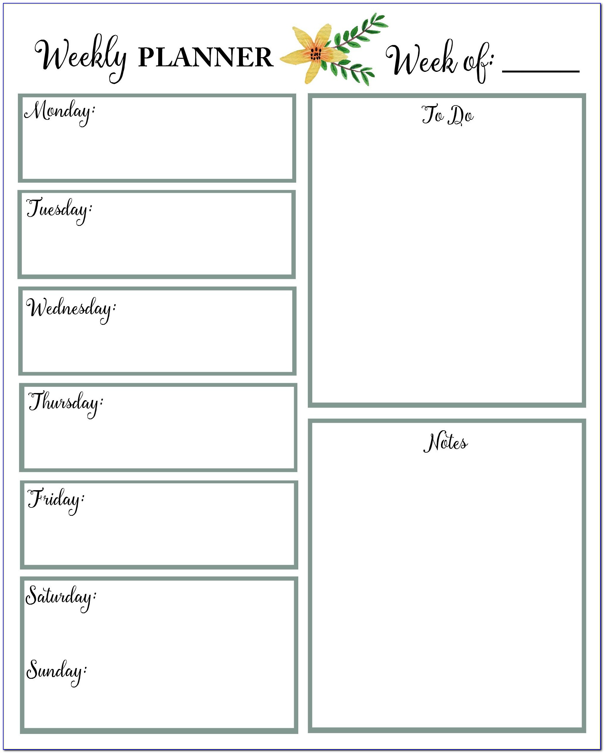 Calendar Schedule Maker Template