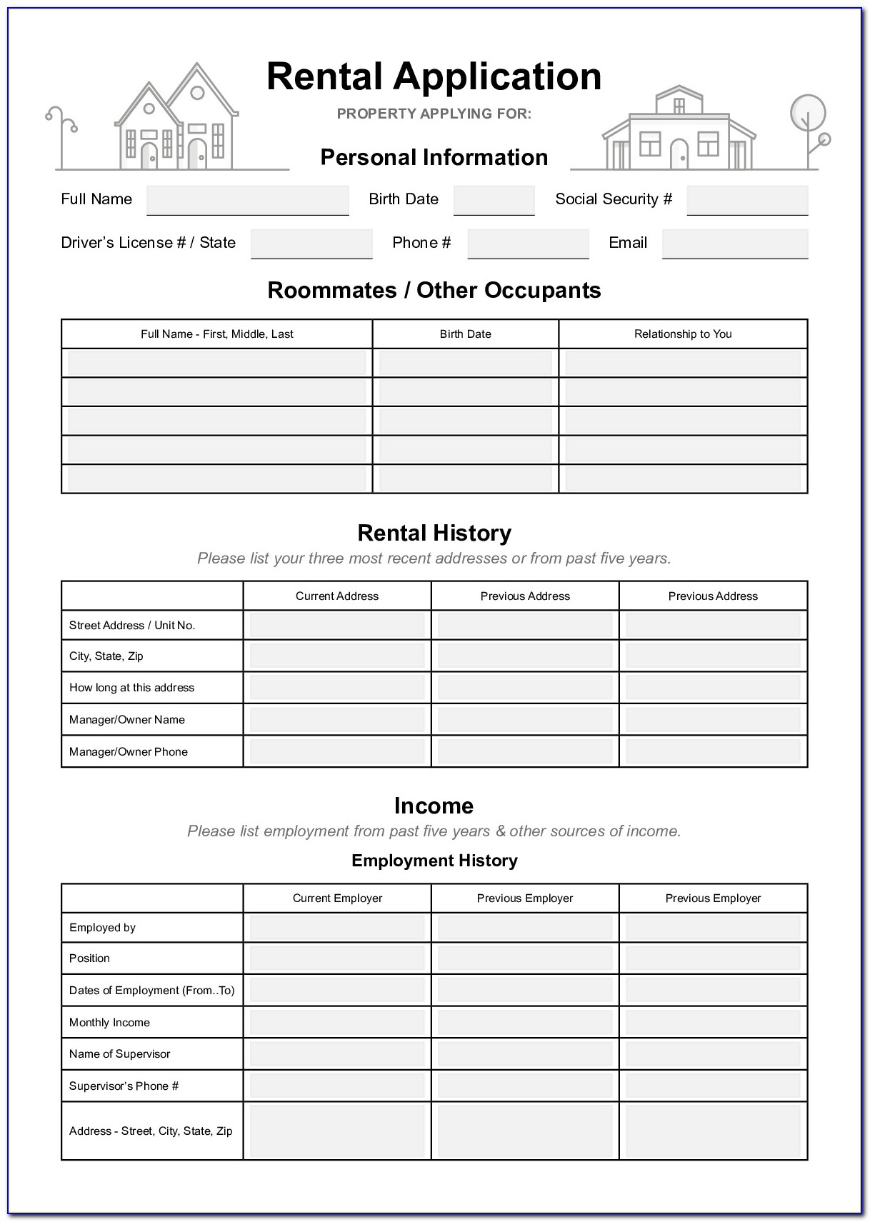 California Residential Lease Agreement Blank Form