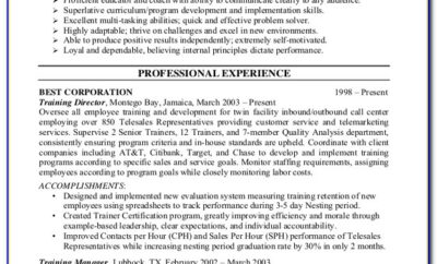 Call Center Agent Sample Resume Without Experience