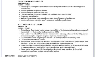 Call Center Resume Sample Skills