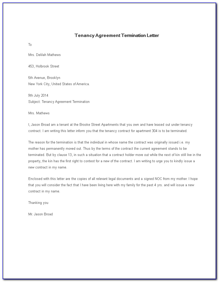 Cancellation Of Rental Agreement Template