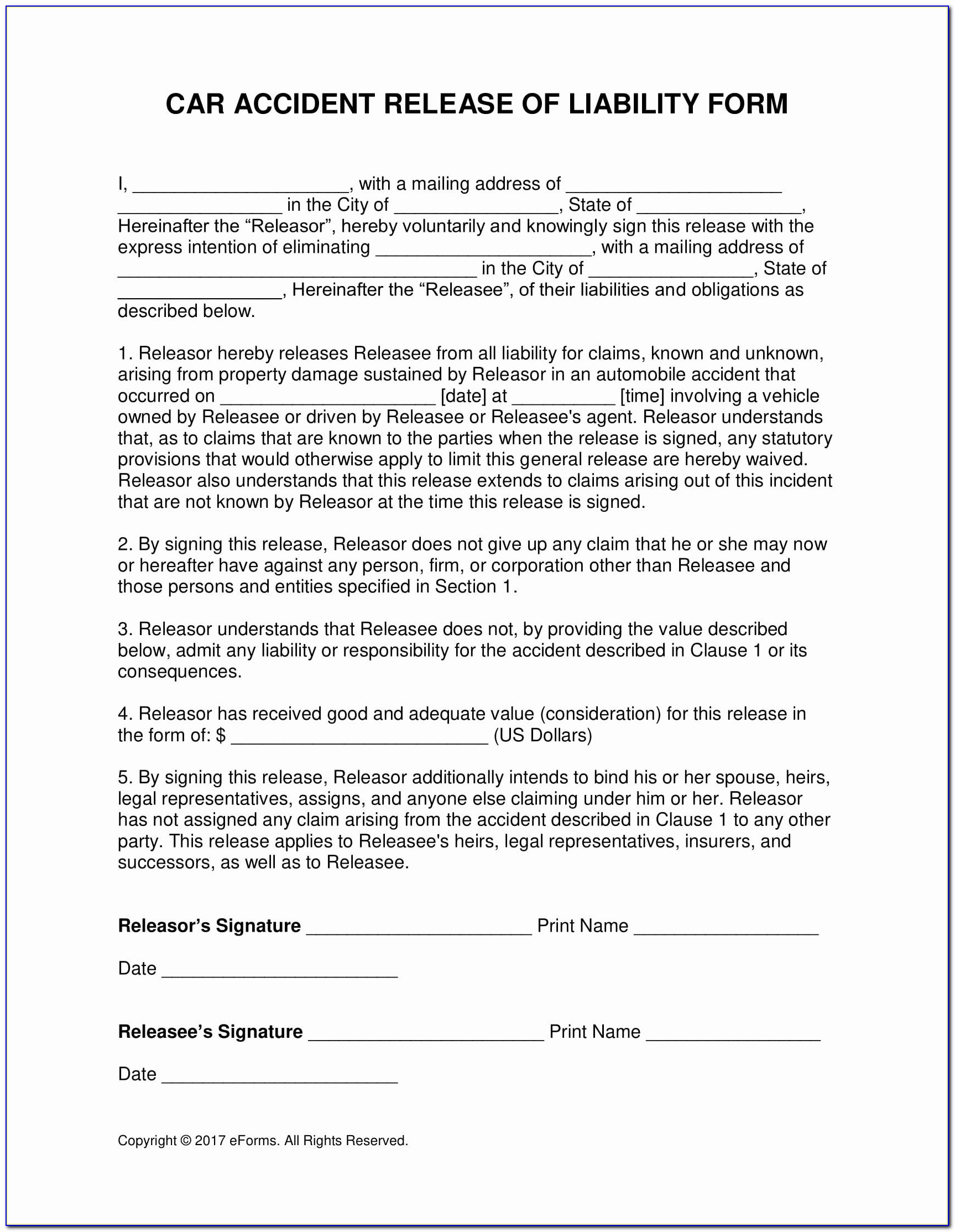 Car Accident Settlement Agreement Example