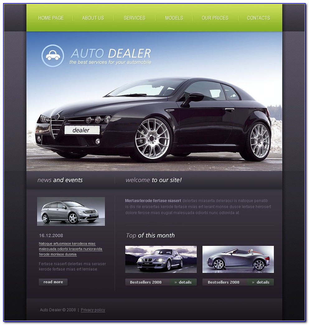 Car Dealer Web Template Free