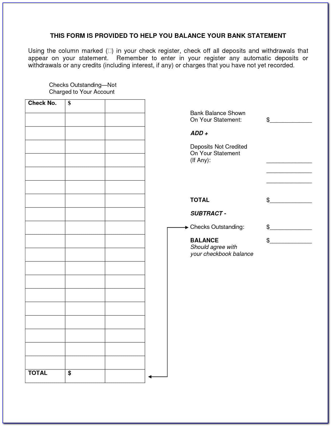 Cash Drawer Balance Sheet Form