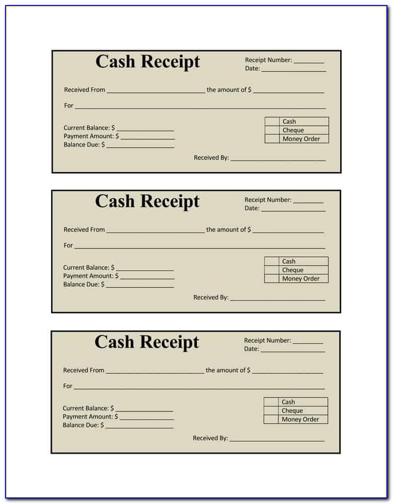 Cash Receipt Template Word Format