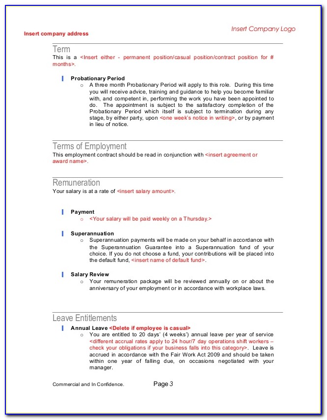 Casual Employment Contract Template