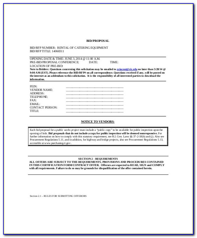 Catering Business Proposal Letter Sample