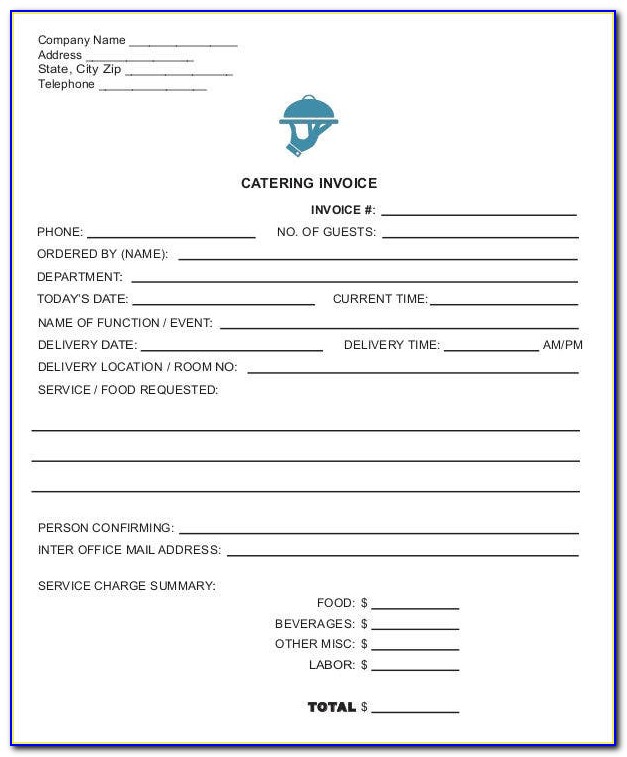 Catering Invoice Template Word