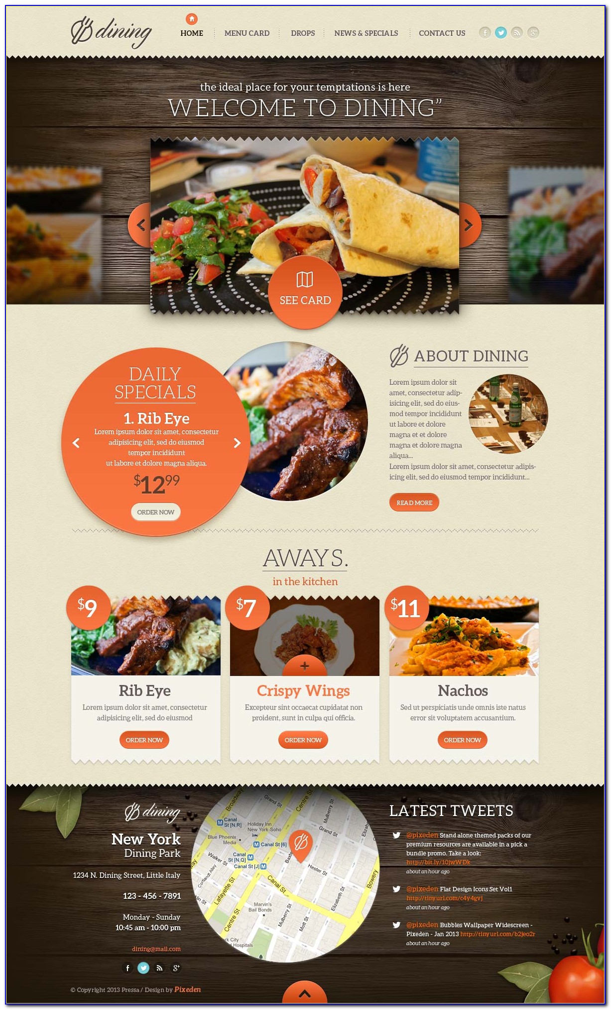 Catering Responsive Website Templates Free Download