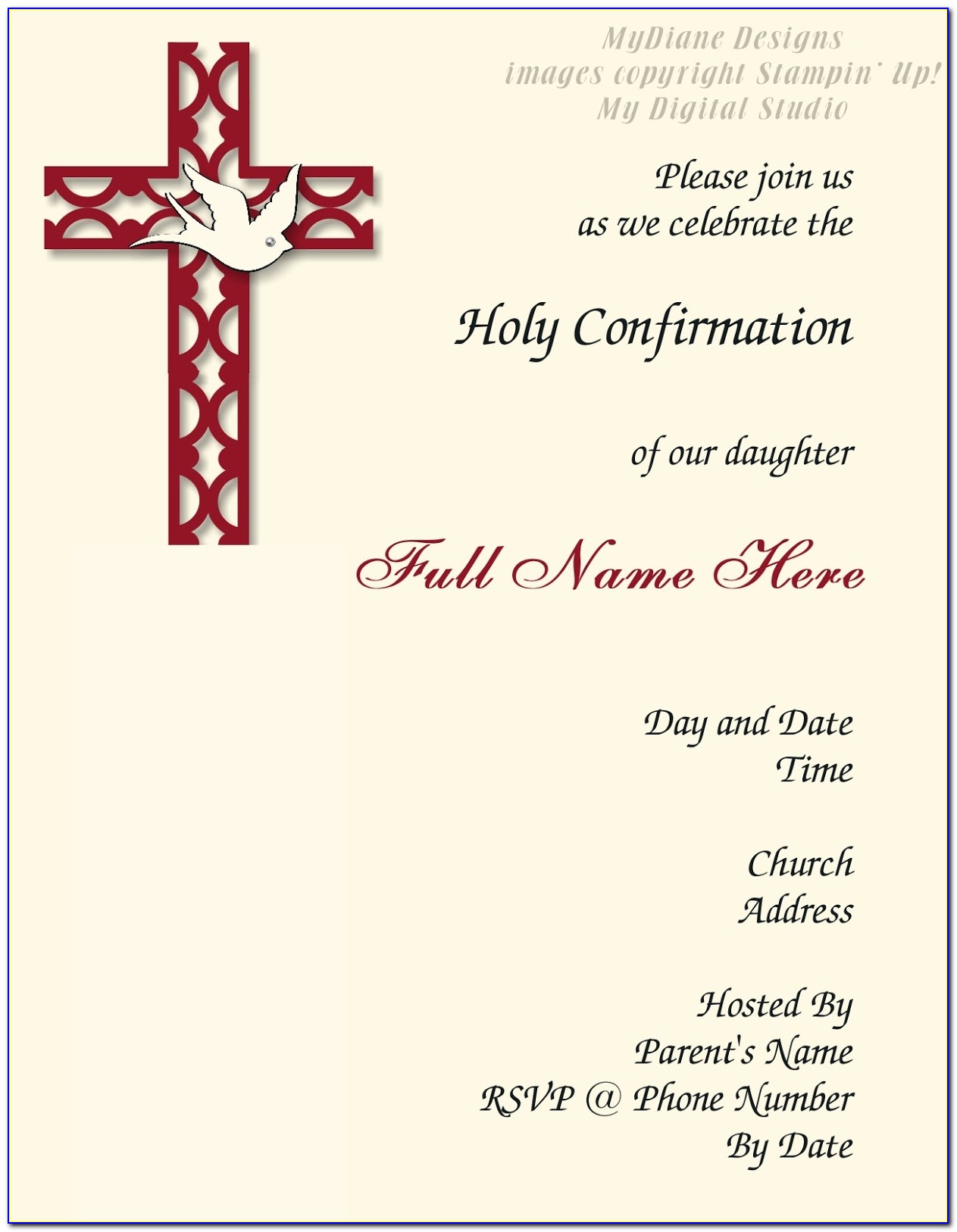 Catholic Confirmation Invitation Template