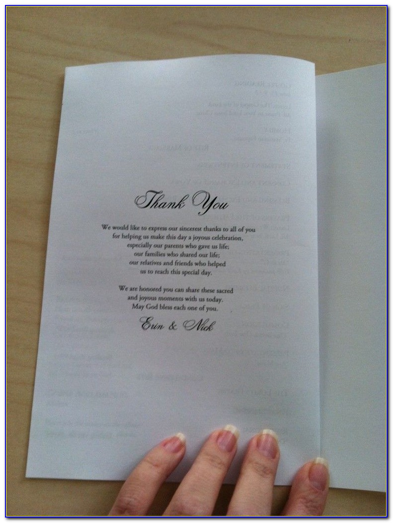 Catholic Wedding Mass Booklet Template 2012