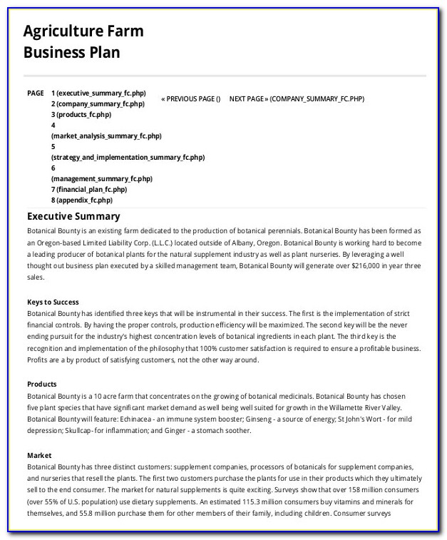Cattle Business Plan Template Free
