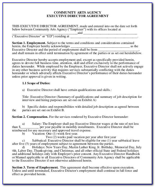 Ceo Employment Contract Template