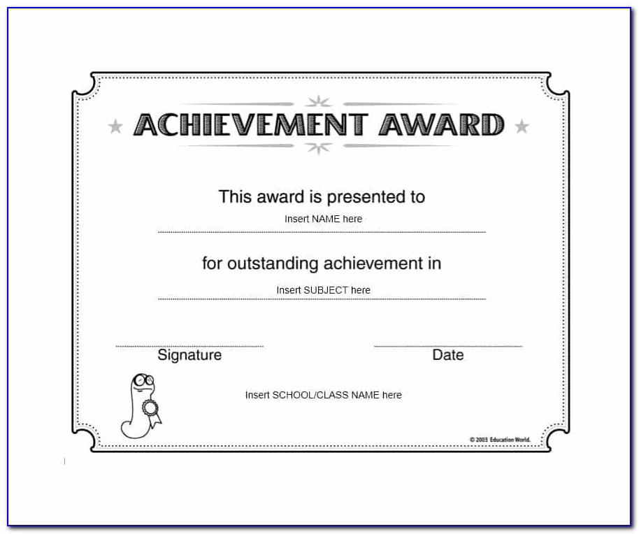 Certificate Of Achievement Template Word 2010
