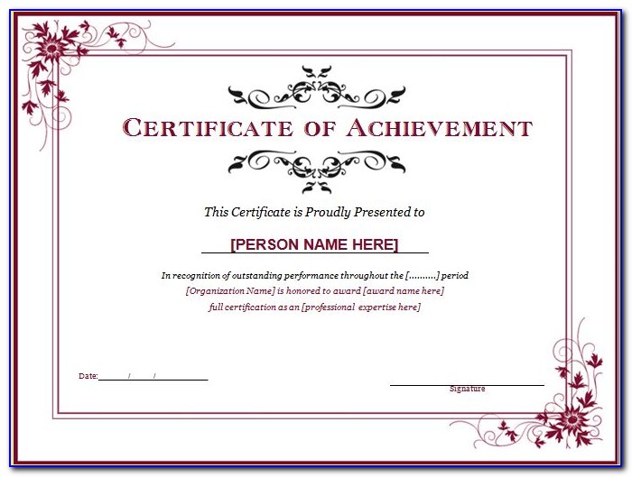 Certificate Of Achievement Templates Powerpoint