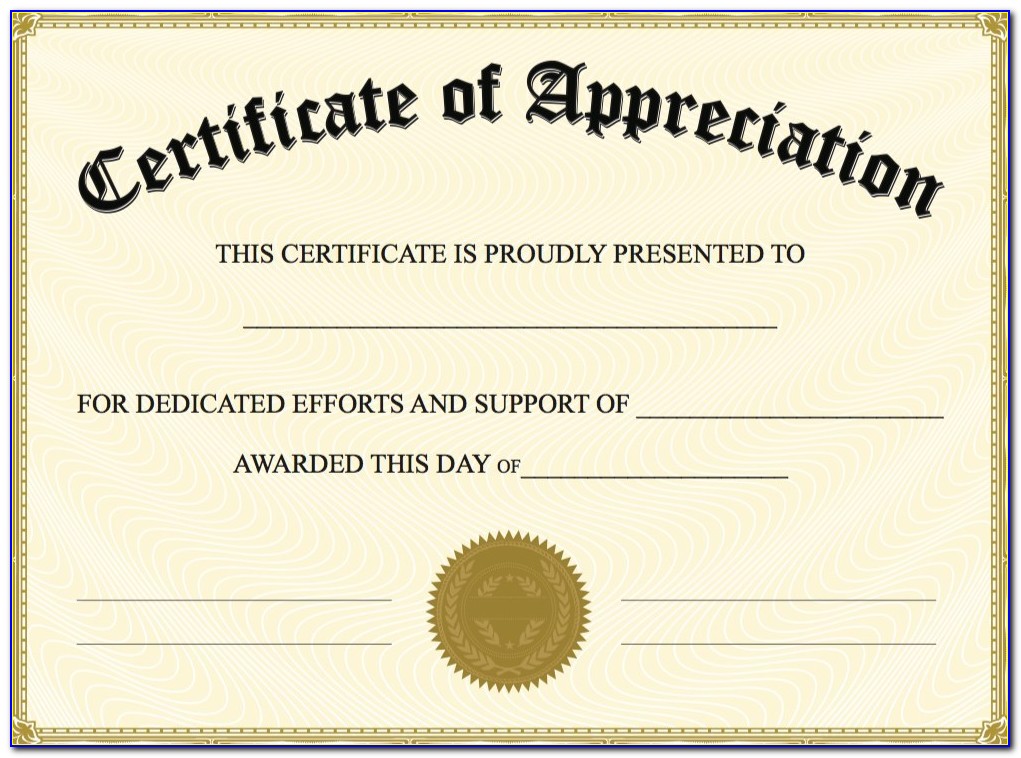Certificate Of Appreciation Template Powerpoint Free Download