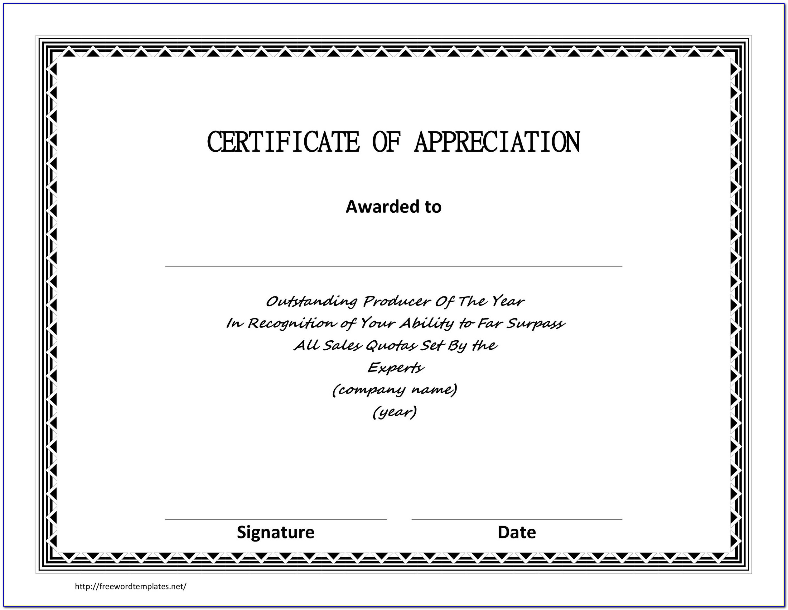 Certificate Of Appreciation Templates Publisher