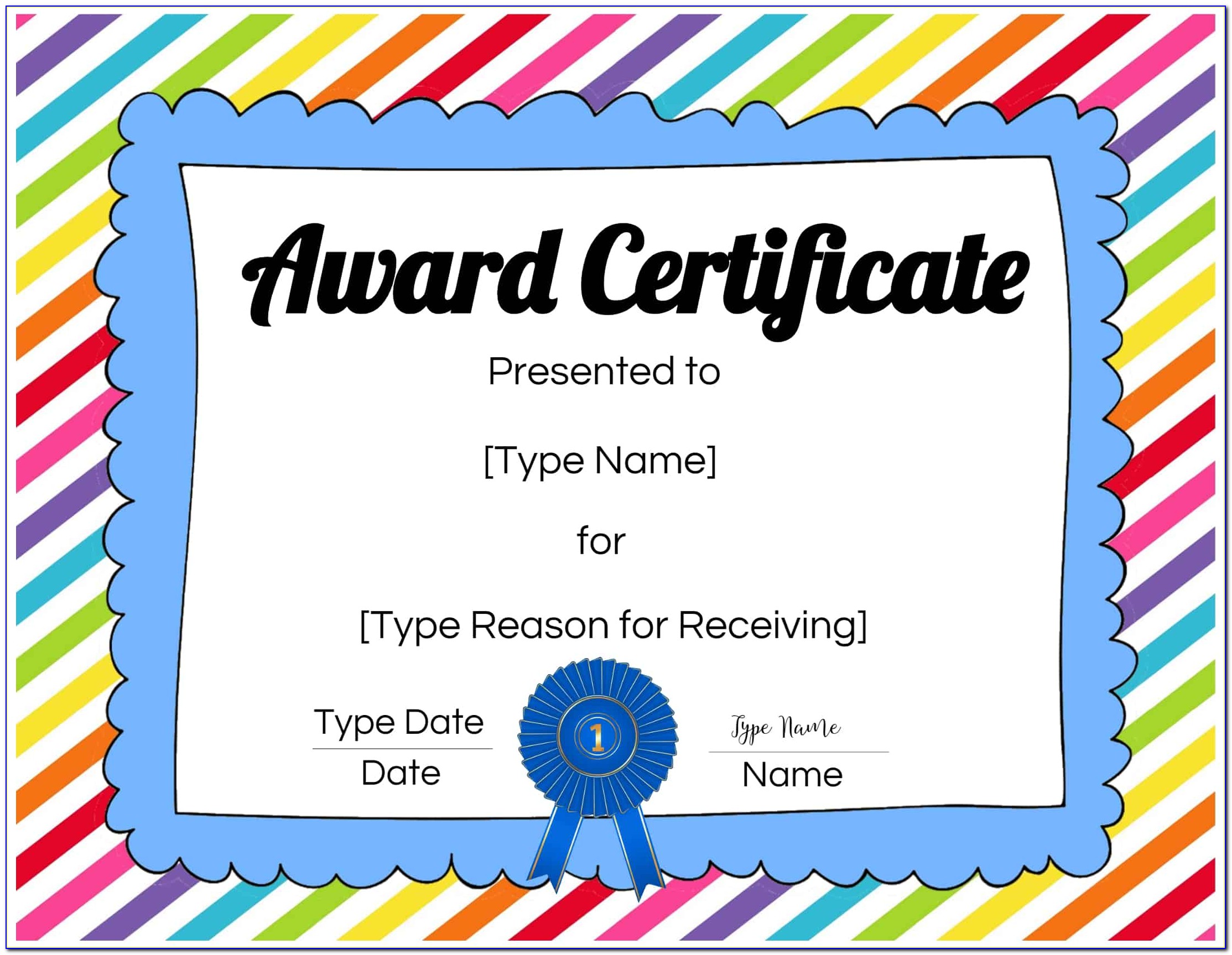 Certificate Of Award Templates For Word