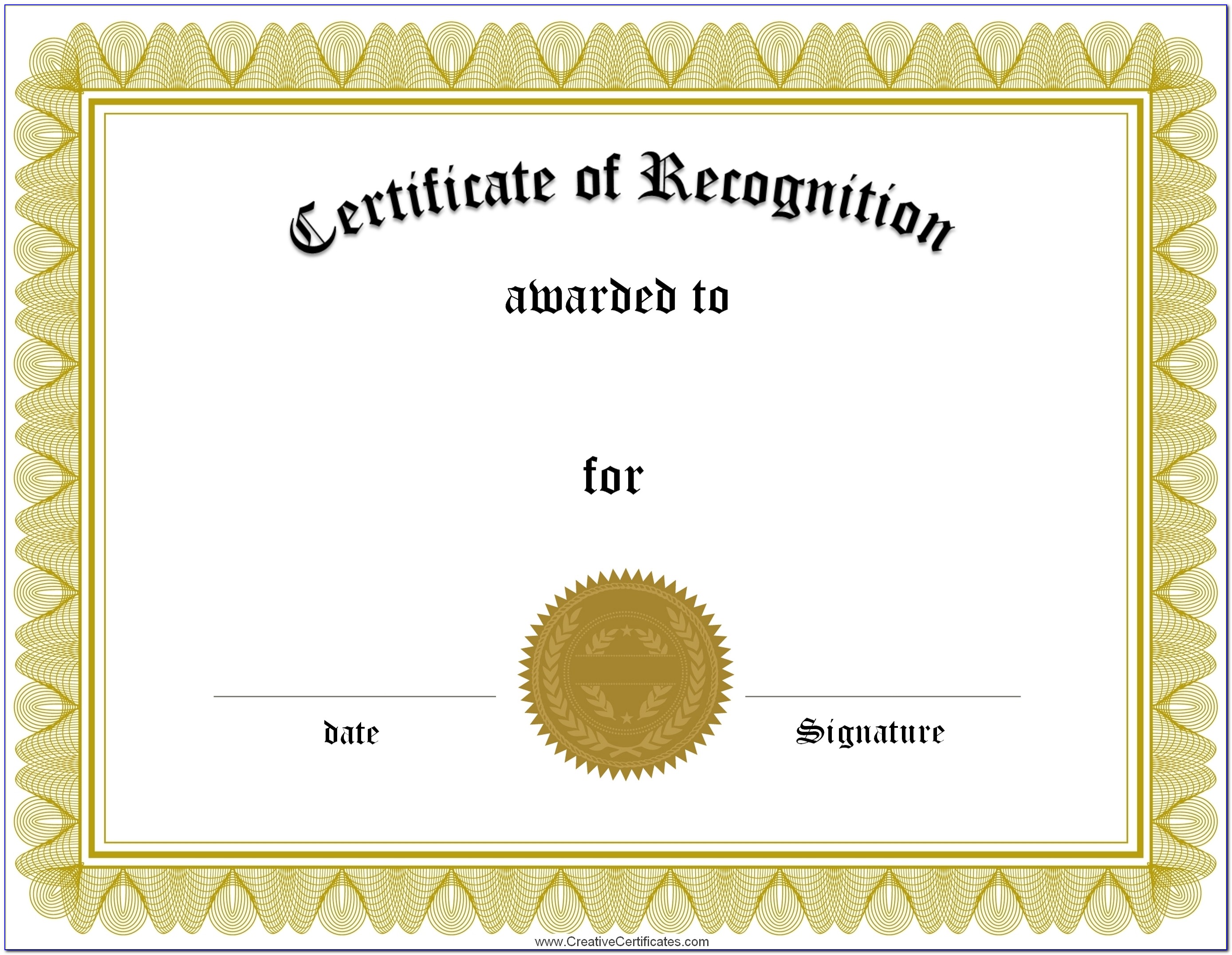 Certificate Of Award Templates Free Printable