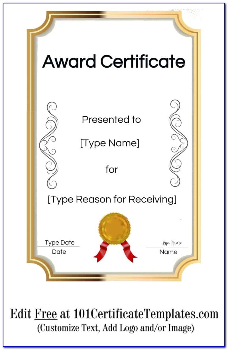 Certificate Of Participation Award Templates
