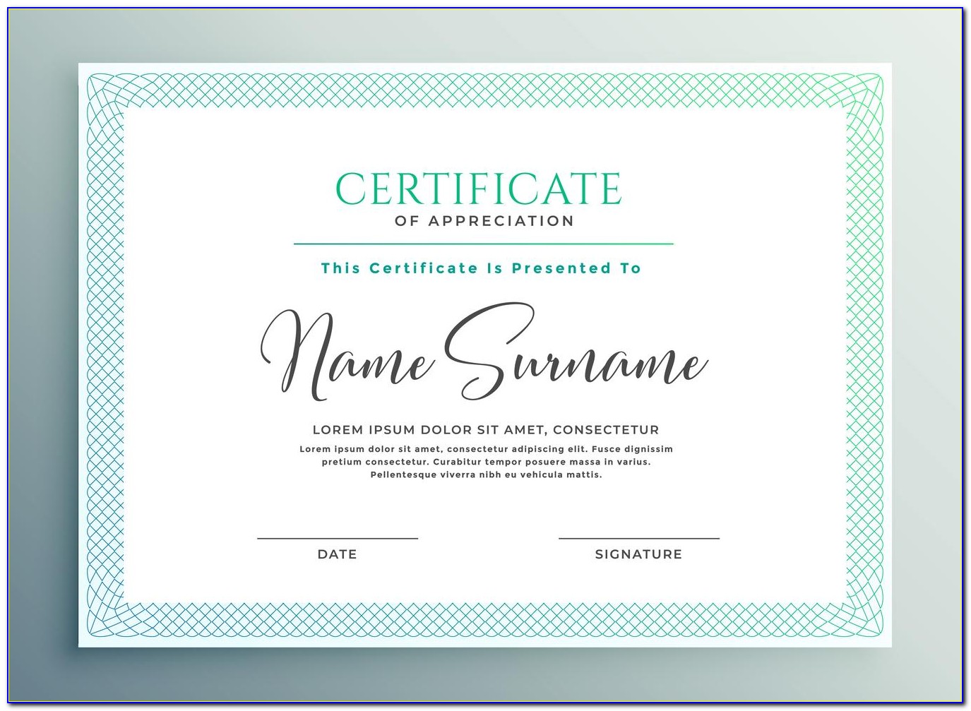 Certificates Of Appreciation Templates Microsoft