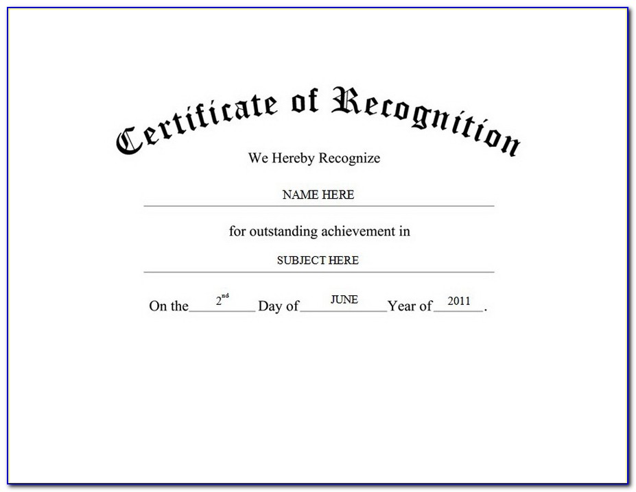 Certificates Of Awards Templates Free