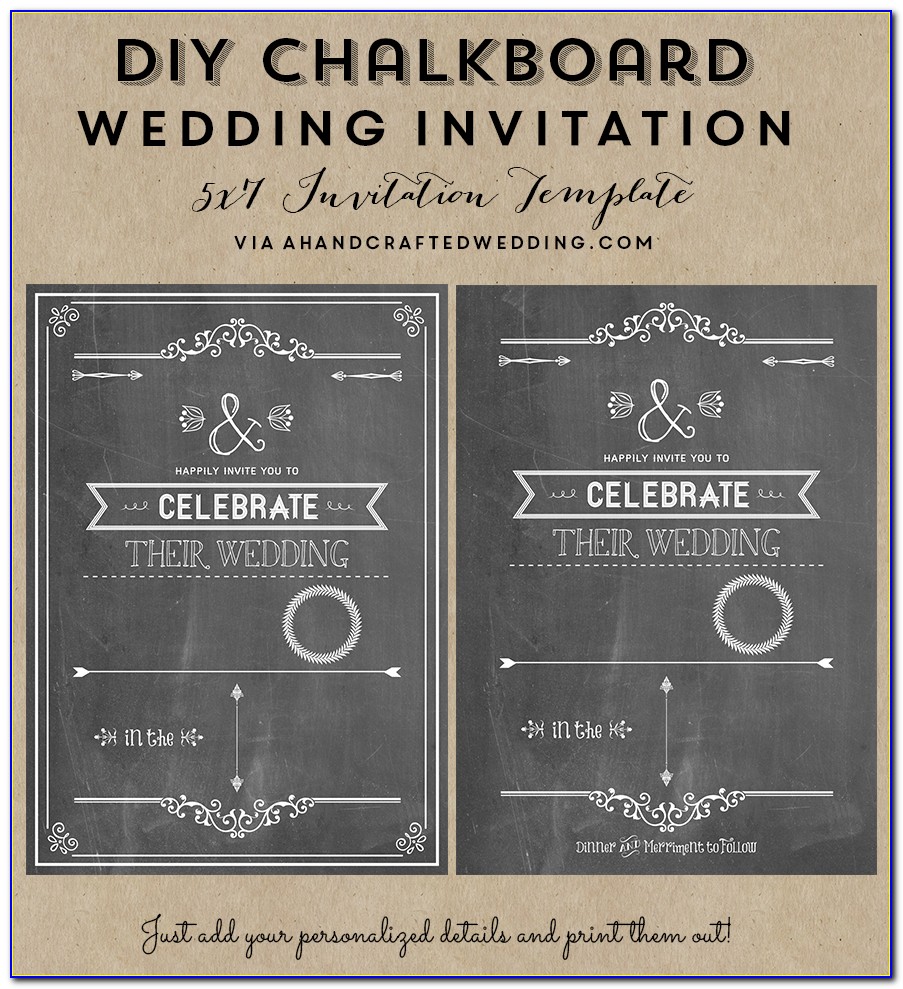 Chalkboard Wedding Invitation Templates