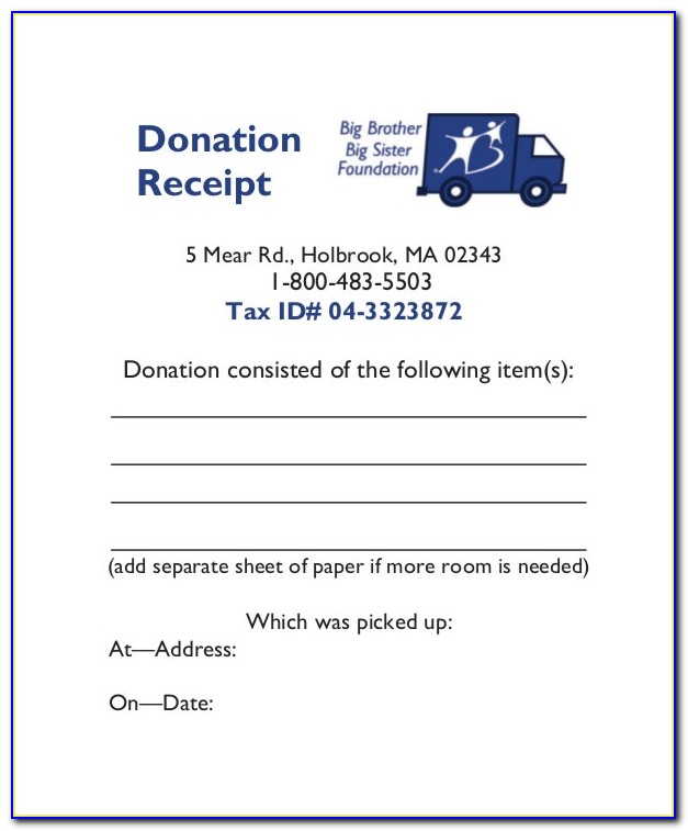 Charitable Donation Receipt Template