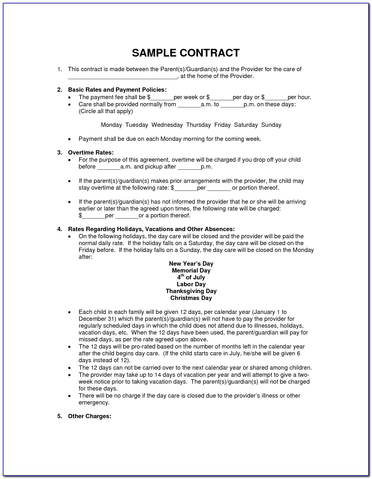 Child And Spousal Support Agreement Template