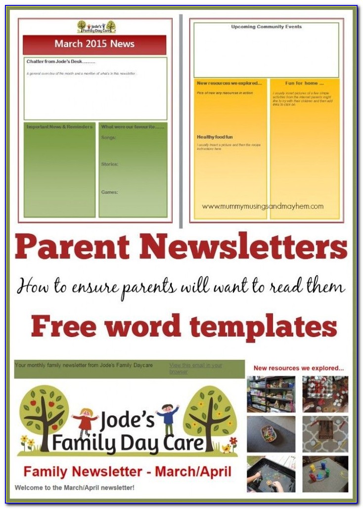 Child Care Newsletter Examples