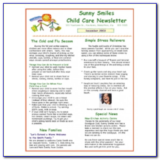 Child Care Newsletter Format