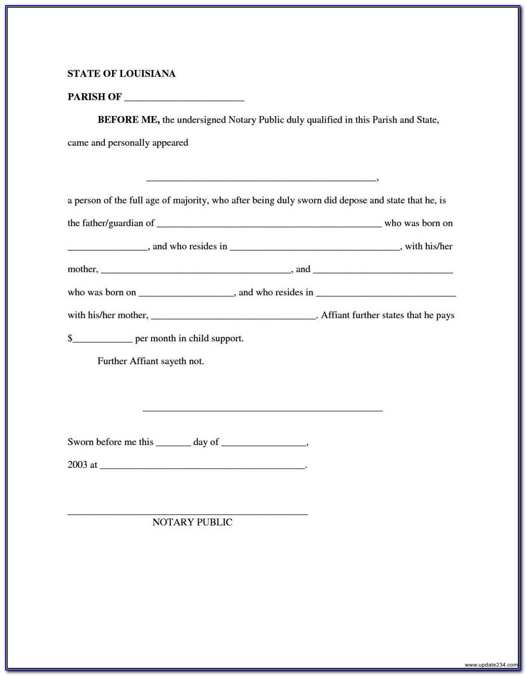Child Support Agreement Letter Example