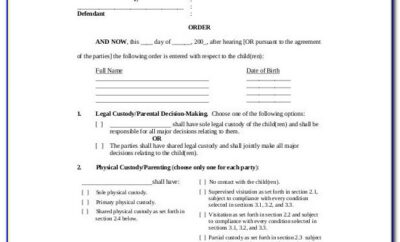 Child Support Agreement Letter Template