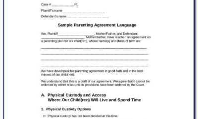 Child Support And Custody Agreement Forms