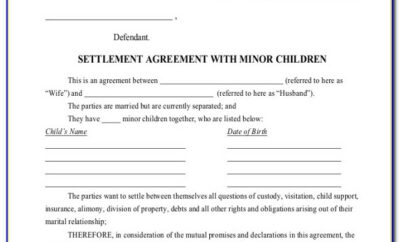 Child Support And Visitation Agreement Template