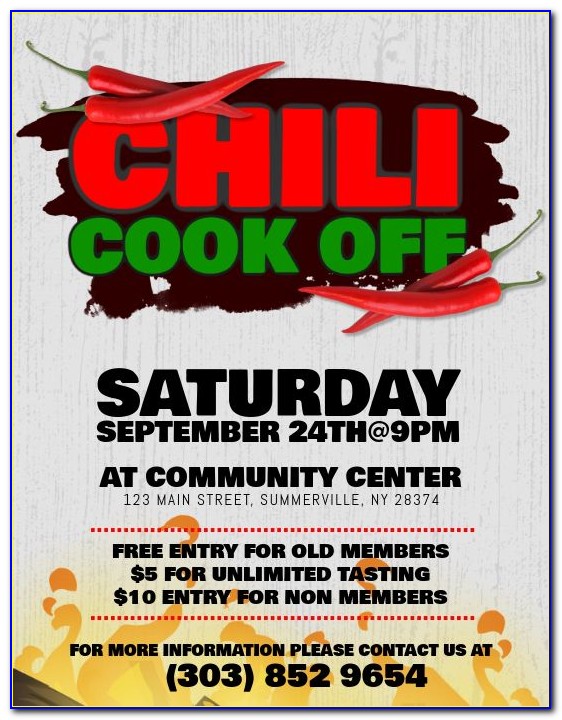 Chili Cook Off Template Free