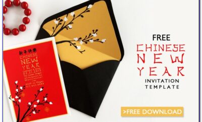 Chinese Birthday Invitation Card Template