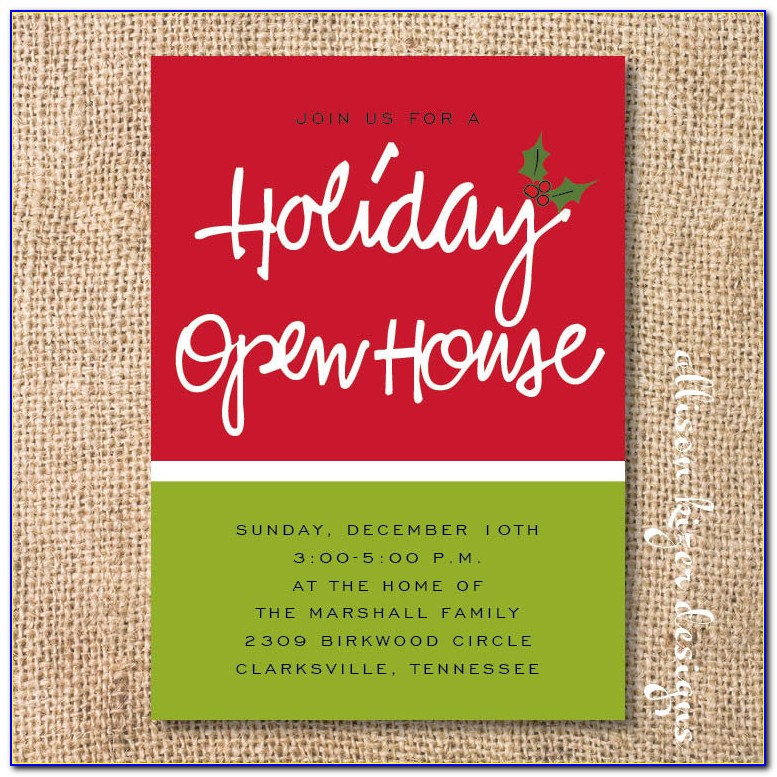 Christmas Open House Invitations Free Printable