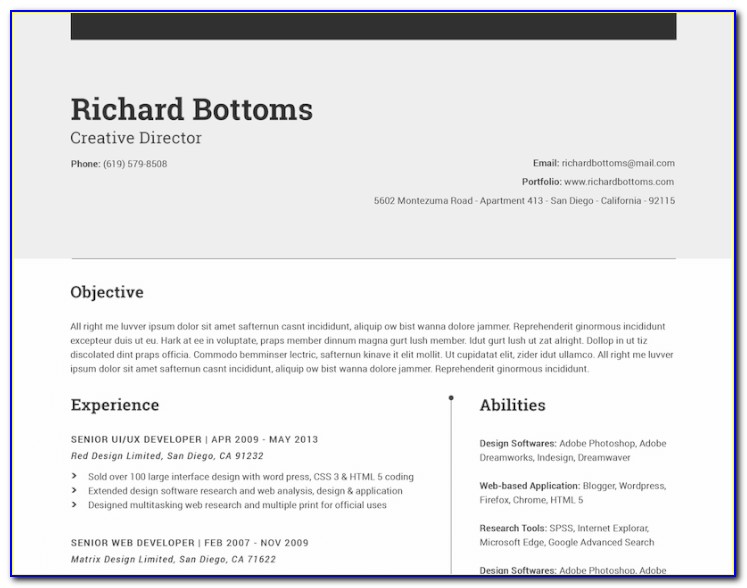 Chronological Resume Format Free Download
