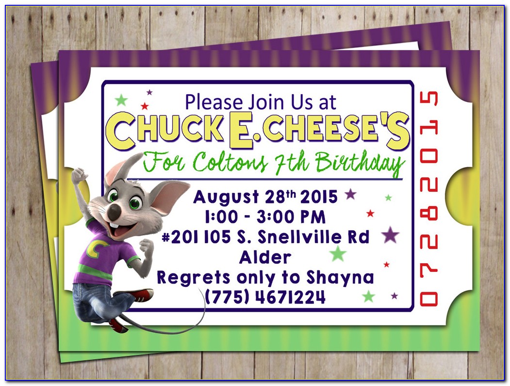 Chuck E Cheese Birthday Invitation Wording
