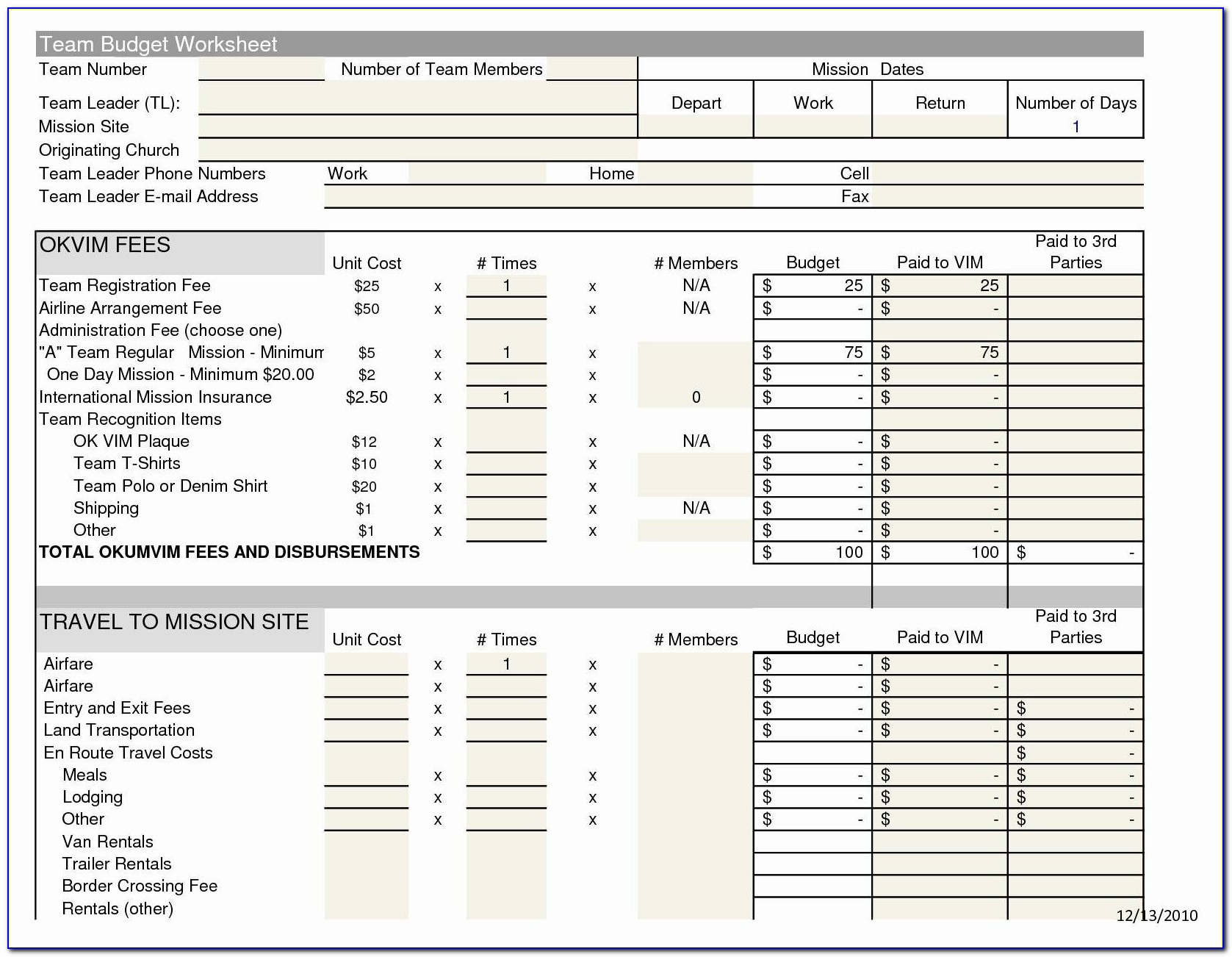 Church Balance Sheet Sample